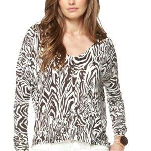 LILLY PULITZER Animal Print Cotton/Modal Blend Eleni Sweater- Small